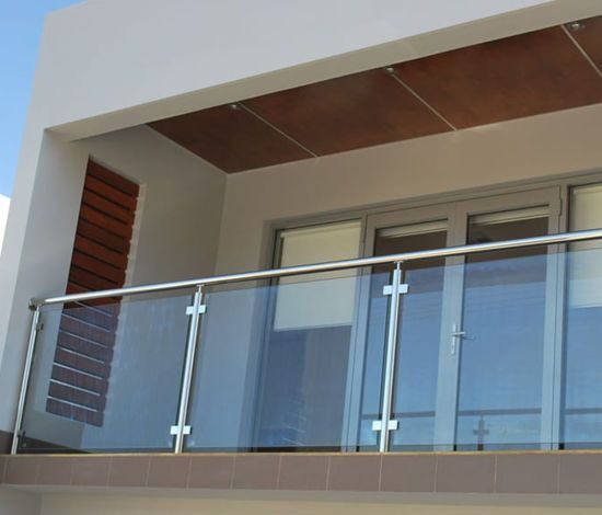 Modern staircase with railing