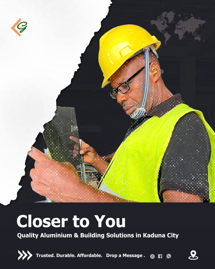 Aluminium engineer inspecting a frame